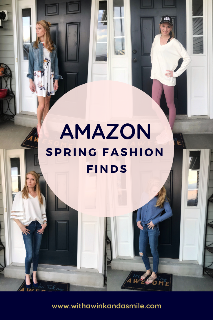 amazon spring fashion finds floral dress leggings tie front shirt blouse
